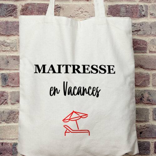 Tote bag maitresse en vacances