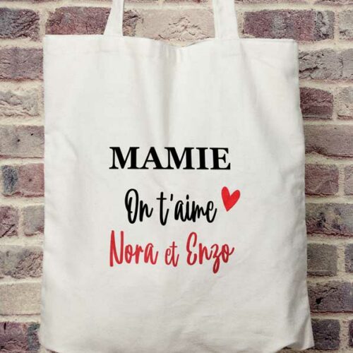 Tote Bag Mamie on t'aime