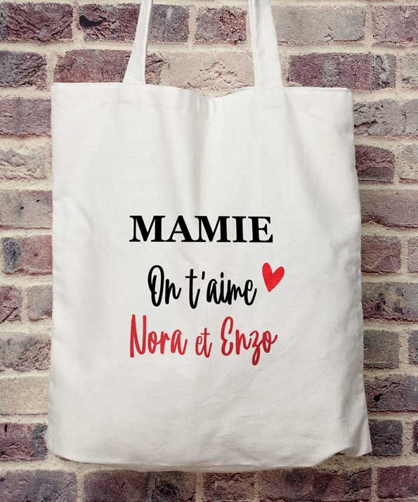Tote Bag Mamie on t'aime
