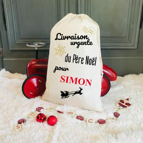 Hotte de Noël beige