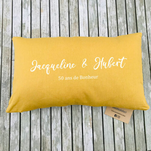 Coussin personnalisé 50 ans de Bonheur