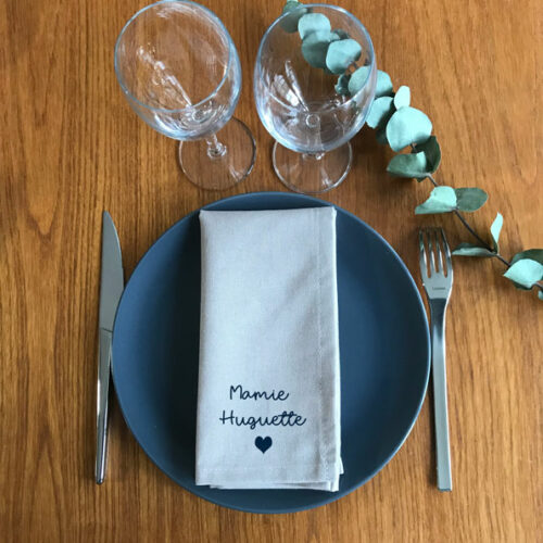 Serviette de table Coeur