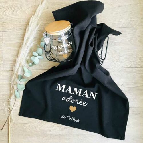 Torchon-et-Bocal-personnalisés-Maman adorée