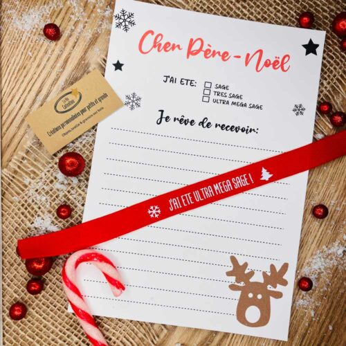 Bracelet enfant sage et lettre au Père-Noël
