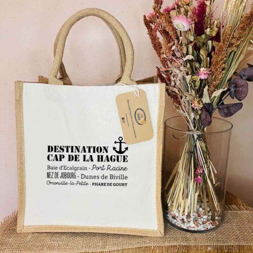 Sac shopping coton et jute Destination Cap de la Hague