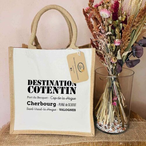 Sac shopping coton-jute Destination Cotentin