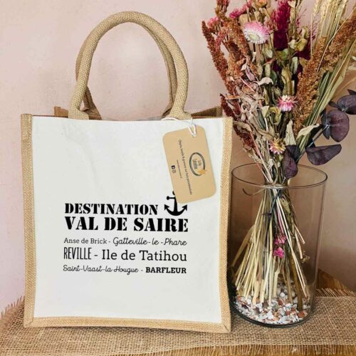 Sac shopping coton et jute Destination Val de Saire