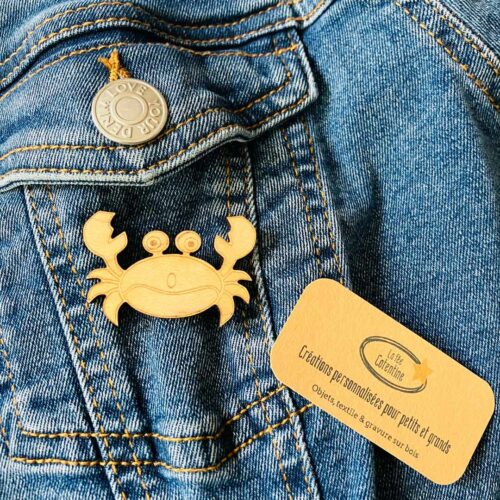 Pin's bois Crabe