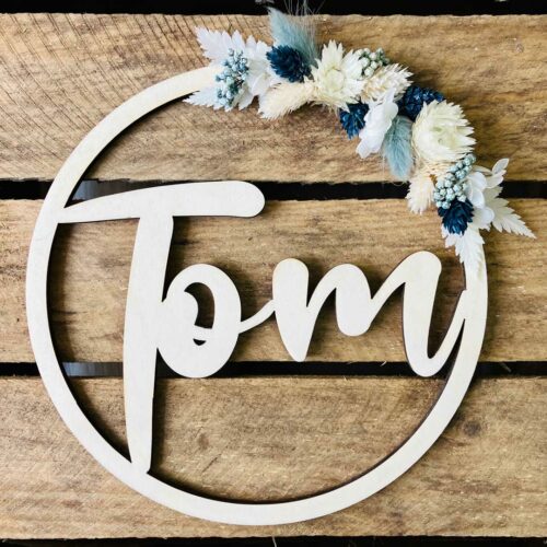 Couronne bois et fleurs séchées Taille S