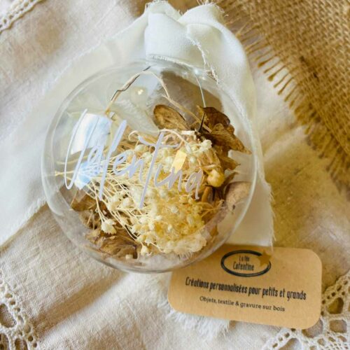 Boule fleurie en verre