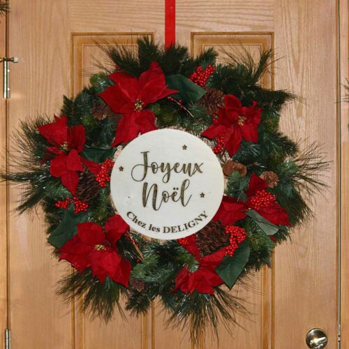 couronne de noël plaque décorative