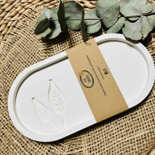 Vide poche en céramique motif feuilles