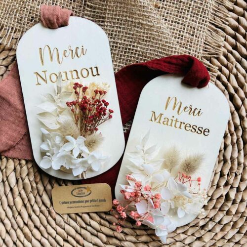 Affiche fleurie Merci Maitresse