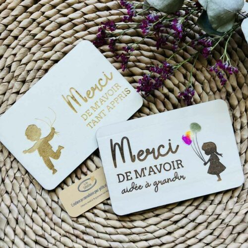 Carte à empreintes Merci Maitresse
