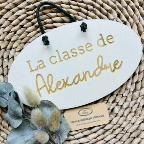 Plaque de classe en bois
