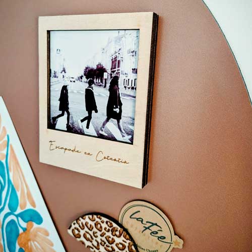 Magnet polaroid en bois