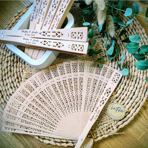 Eventail en bois personnalisable mariage