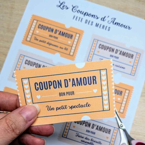 Coupon d'amour -fête des mères